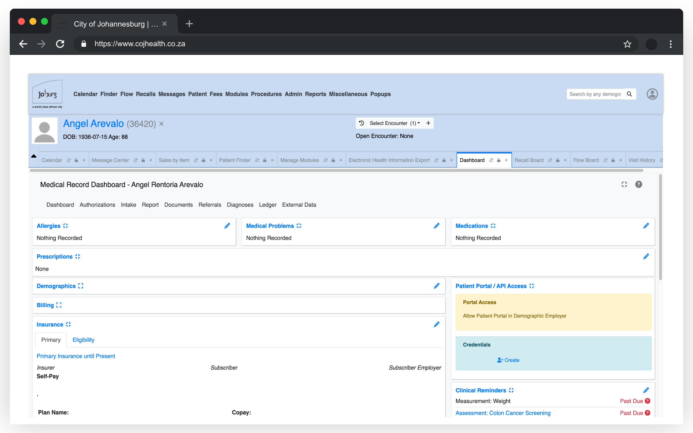 COJ Website Screenshot